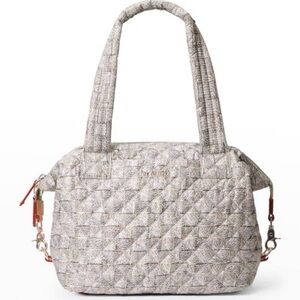 MZ Wallace Autre Marque Gray MZ Wallace Knit Print Quilted Handbag